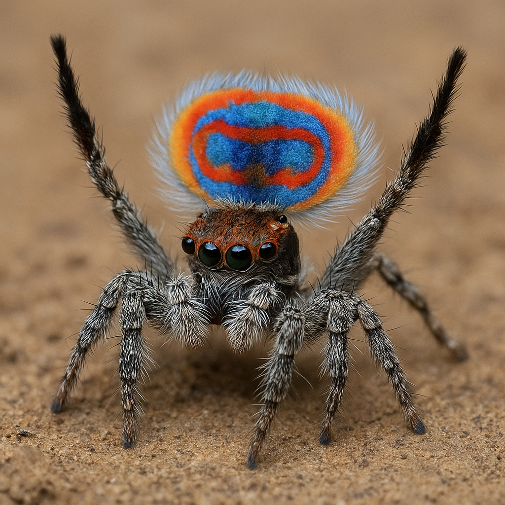 Skakun niebieski – Maratus splendens