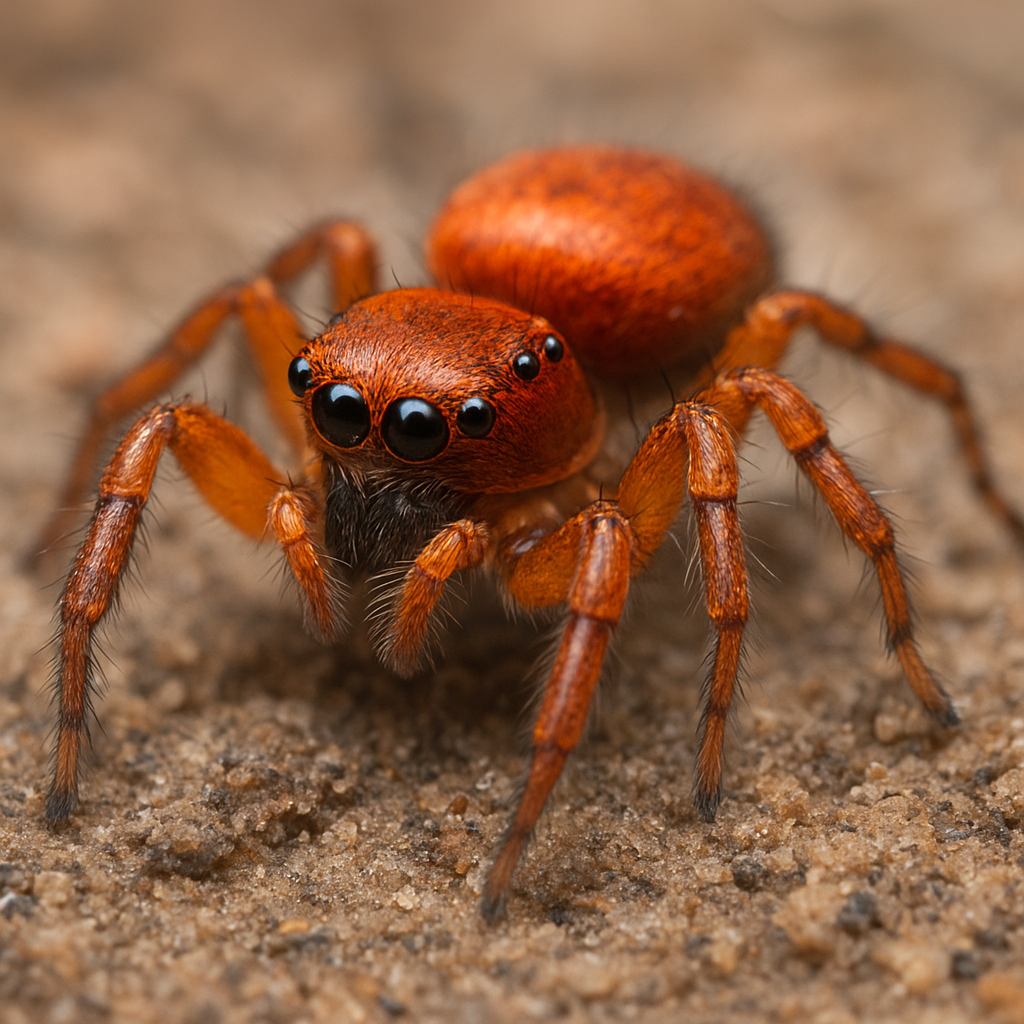 Skakun pomarańczowy afrykański – Heliophanus cupreus