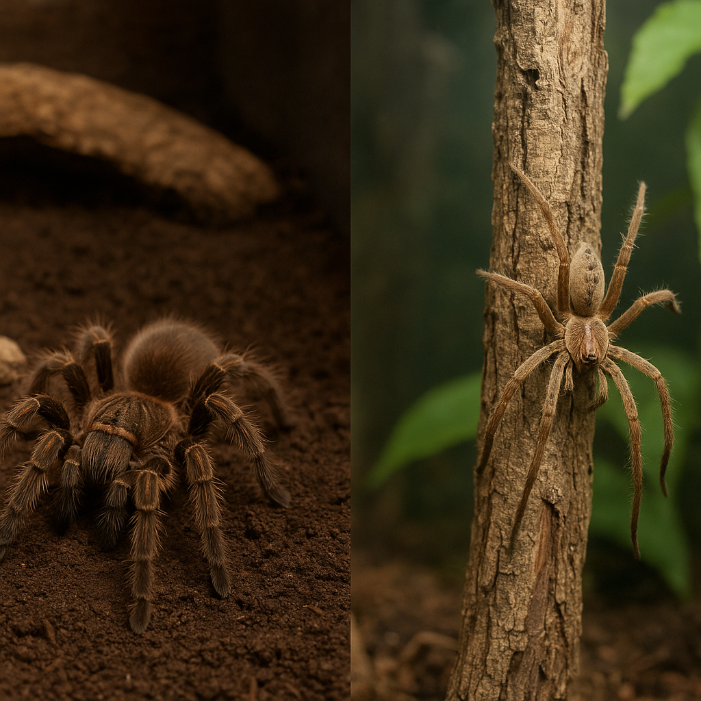 Czym różni się hodowla pająków naziemnych od nadrzewnych