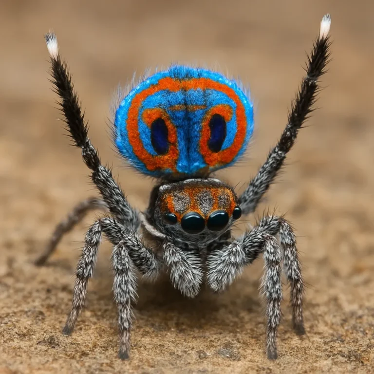 Skakun australijski niebieski – Maratus splendens