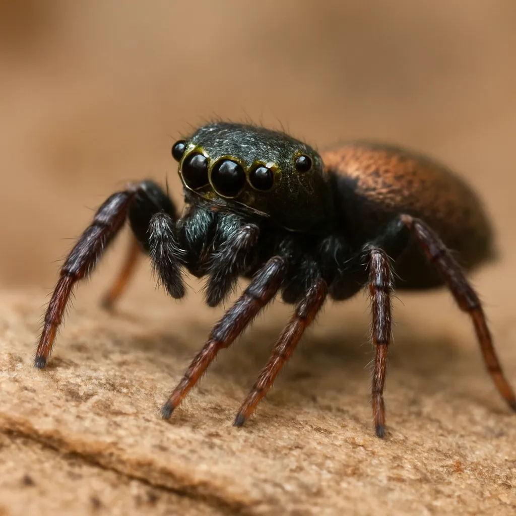 Skakun afrykański – Heliophanus cupreus